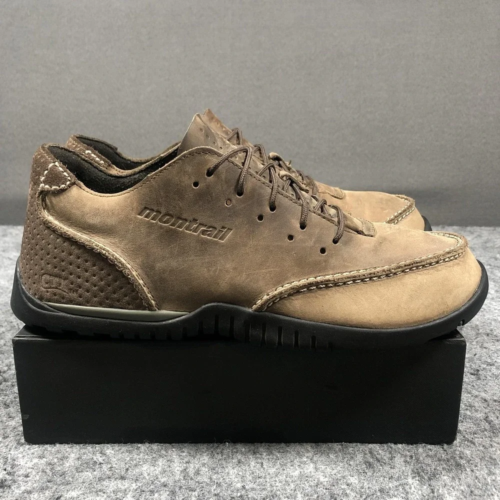Montrail Whidbey GTX Shoes Mens 9 Brown Nubuck Waterproof Hiking Comfort
